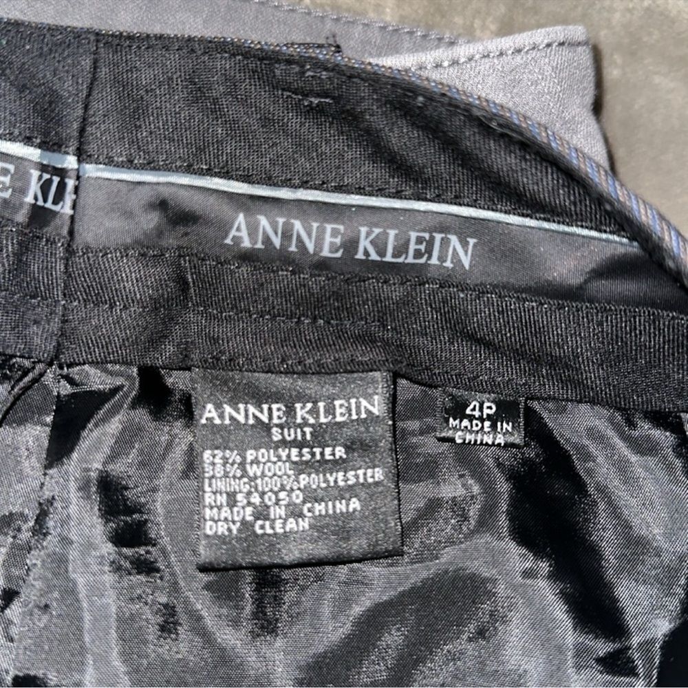 Anne Klein 4P Gray Wool Blend Proffesional Blazer Pant Suit - Picture 11 of 16